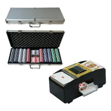 Imagem de Maleta Poker 500 Fichas + Embaralhador |
