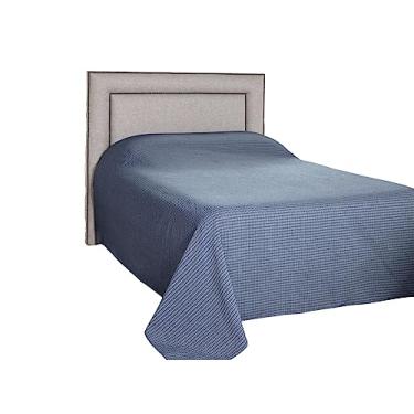 Imagem de Colcha Cama De Solteiro Padrão Piquet Cobre Leito 1,40X2,20M (Marinho)
