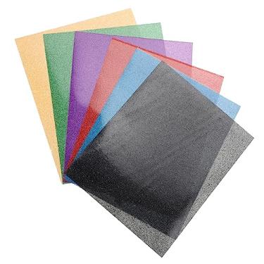 Imagem de Tofficu 30 Folhas Filme de transferência de calor com brilho filmes de transferência de calor DIY acessório de transferência de vinil vestidos vinil para ferro em tecidos pu