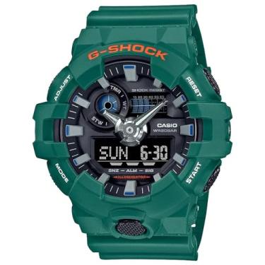 Imagem de Casio Relógio masculino G-Shock Digital Analógico Camuflagem Pulseira de Resina, Verde, alça
