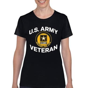 Imagem de Camiseta US Army Veteran Soldier for Life Military Pride DD 214 Patriotic Armed Forces Gear Licenciada, Preto, M