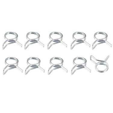 Imagem de METALLIXITY Braçadeira de mangueira de mola (6 mm/0,24") 20 peças, clipes de aço com mola de fio duplo - para fixação de tubo de mangueira de jardim doméstico (6,5 mm a 7,2 mm/0,26" a 0,7 cm) OD