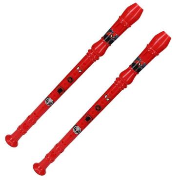 Imagem de Kit Brinquedo Flauta Doce Soprano Spider Homem Aranha 2 Unid