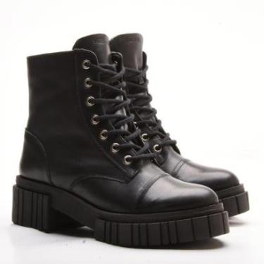 Imagem de Bota Coturno Feminina Confortável Em Couro Solado Tratorado-Feminino