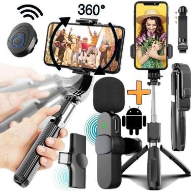 Imagem de Estabilizador mão gimbal tripé foto selfie câmera celular +