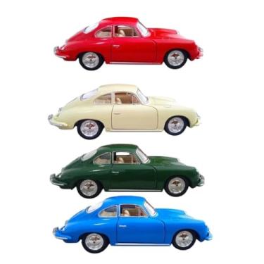 Imagem de Power Toys TECH - Miniatura Porsche 356 B Carrera : Carrinho de Ferro com Portas que Abrem e Pneus de Borracha 1:32 (Azul)