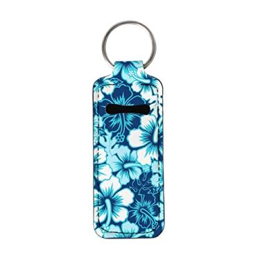 Imagem de GOSTONG Bonito suporte labial pêssego chaveiro manga de clipe bolso bolso batom bálsamo labial coldre rastreador de batom salvaguarda, Pretty Hawaii Hibiscus, tamanho �nico