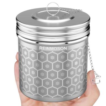Imagem de Reinmoson Infusor de chá extra grande para chá solto e infusor de especiarias para cozinhar, coadores de chá de malha extrafina, aço inoxidável 304 para chá preto, Rooibos, etc