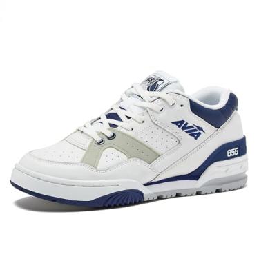 Imagem de Avia 855 Basketball Shoes for Men and Women, Low Top Retro Sneakers for Indoor or Outdoor, Street or Court - White/Dark Blue, 6.5 Medium