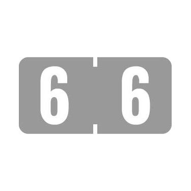 Imagem de Doctor Stuff - File Folder Labels, Number 6, Tab Products 1280 Match - A1280 Series Chart Stickers, Gray, 1/2" x 1", #6, 1000/Roll