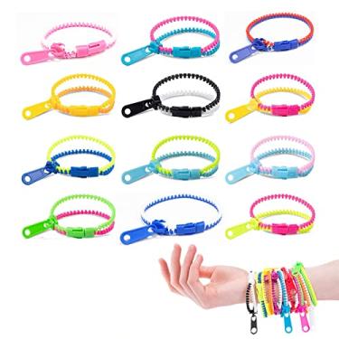 Imagem de 24 Fidget Toys Friendship Zipper Blets 7 ½”, Lembrancinhas Para, Conjunto Sensorial de Cores Neon, Kit Para Dia Dos Namorados, Aniversário, Sacola de Guloseimas, Recheios de Cesta de Ovos de Pásc