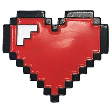 Imagem de Broche de lapela esmaltado para jogos Red Heart 8 Bit Full Life Lives, Metal