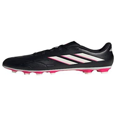 Imagem de adidas Tênis infantil unissex Copa Pure.4 flexível, Preto/Zero metálico/Team Shock Pink, 4 Big Kid