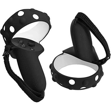 Imagem de CHENGNAN Capa de aderência completa compatível com controle de toque Oculus Quest 2, alças de silicone, capa protetora antiqueda