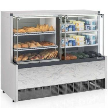 Imagem de Balcão Quente E Frio Com 2 Placas Frias Gqra140r Gelopar Aurora Quente E Fria 1,40mt Branco 220v