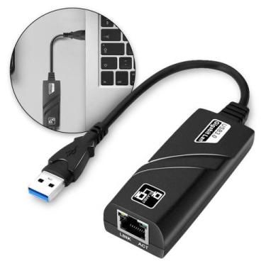 Imagem de Adaptador USB Placa De Rede RJ45 Gigabit 1000Mbps Notebook - Tomate