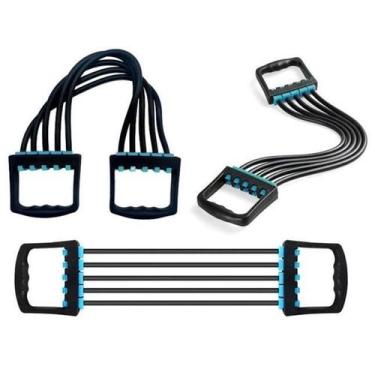 Imagem de Extensor 5 Elástico Peitoral Treino Fitness Musculação - Western, Fit-
