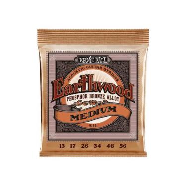 Imagem de Encordoamento para Violão Ernie Ball 013 Earthwood Medium Fósforo Bron