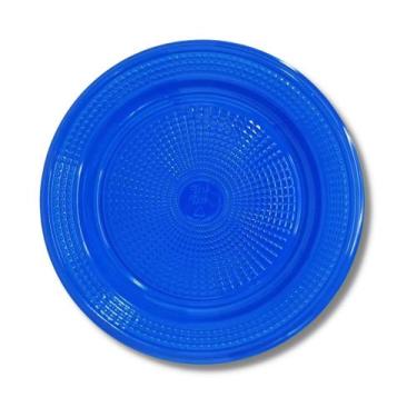 Imagem de Prato  descartavel (18 cm.) c/ 10 varias cores - TRIK TRIK, AZUL