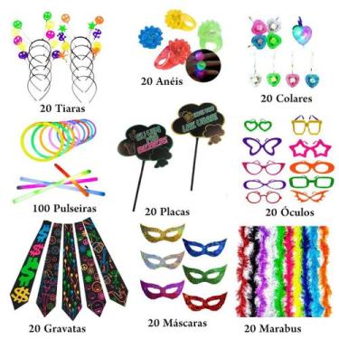 Imagem de Kit 260 itens p/ Festa Casamento, Balada, Carnaval, Formatura, 15 anos