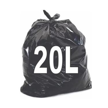 Imagem de Saco de Lixo Reforçado Preto 20 Litros com 100 unidades - Casa Limpa