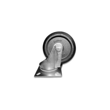 Imagem de Roda 127mm Ferro com Borracha 5 Pol com Placa Giratória - Schioppa