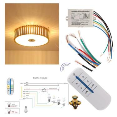 Imagem de Interruptor inteligente de parede 4 vias wireless controle remoto ambi