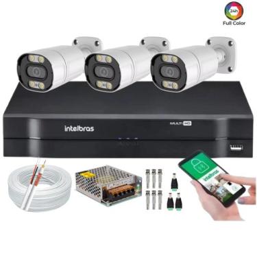 Imagem de Kit 3 Camera de Segurança Infravermelho Full Hd Colorida Dia Noite Dvr