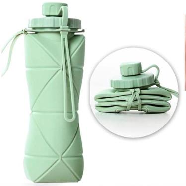 Imagem de Garrafa De Silicone 600Ml Dobrável Leve Escola E Lancheira - Guiro