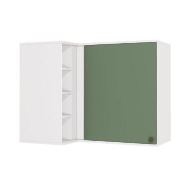 Imagem de Armário Aéreo de Canto Reto Celeste Kappesberg 100% MDF 1 Porta 4 Nich