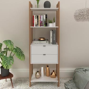 Imagem de Estante para Livros 2 Gavetas Centro 185cmx65cm Haia Yescasa