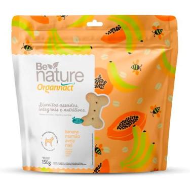 Imagem de Biscoito Organnact Be Nature para Cães Sabor Banana, Mamão, Aveia e Me