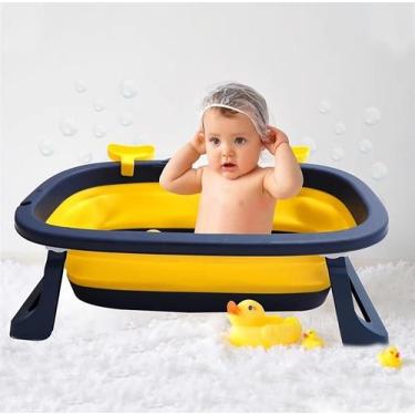 Imagem de Banheira Dobrável De Bebê Retrátil Infantil Antiderrapante - Tibaby, A