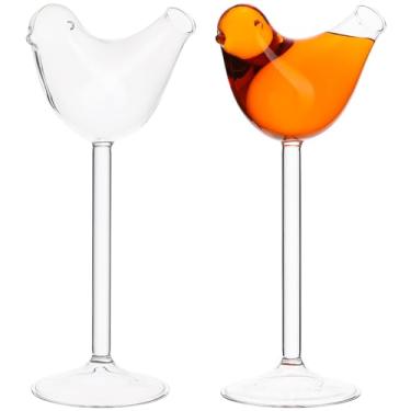 Imagem de 2 Unidades De Vinho Passarinho De Coquetel Bar Taça De Vinho Em Formato De Pássaro De Martini Em Formato De Pássaro Cálice Claro Copos De Rocha Vidro Personalidade