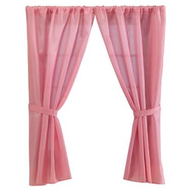 Imagem de Carnation Home Fashions Cortina de janela de banheiro de tecido, rosa, 91 x 137 cm