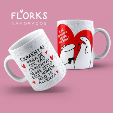 Imagem de Caneca Porcelana Dia Dos Namorados Flork Ciumenta Pra DE Ser Tão Ciume
