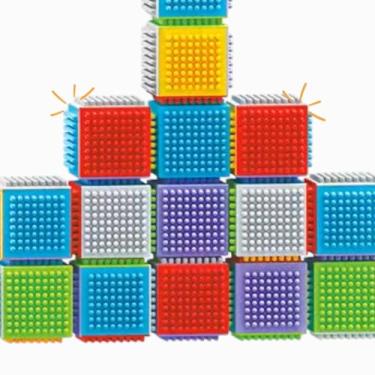 Imagem de Conjunto de Blocos de Empilhar Coloridos Peças de Encaixe Plástico