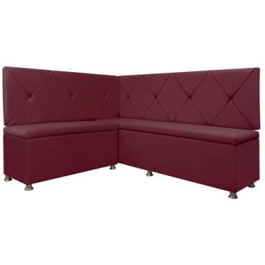 Imagem de Kit Canto Alemão para Casa Cozinha 1,25x1,60m Veludo Bordo SOFA STORE