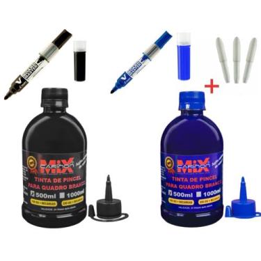 Imagem de Combo Tinta Marcador De Quadro Branco 500Ml +2 Pincel Pilot - Carinon 