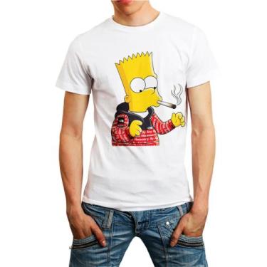 Imagem de Camiseta bart simpsons desenho masculina03 - DESIGN CAMISETAS, Branco,