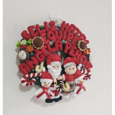 Imagem de Guirlanda Natalina personalizada com sobrenome da família em feltro - 