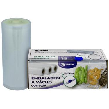 Imagem de Embalagem a Vácuo 15x500cm Gofrada Transparente em Rolo e Caixa com Co