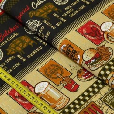 Imagem de Tecido Estampado para Patchwork - Barrado Barbecue Cor 2162 - CÍRCULO