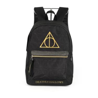 Imagem de Mochila Costas Escolar Juvenil Harry Potter Reliquias Ouro - Luxcel