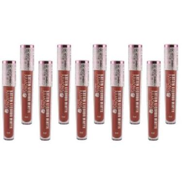 Imagem de Kit 10 Batom Líq. Matte Cor 28 Marsala 4ml - Ramona Make Up