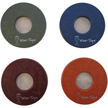 Imagem de Capas para copos de vinho Tapa - Mantenha os insetos longe de taças de vinho ao ar livre - Use como cobertura para canecas de café, latas de refrigerante e copos de todos os tamanhos, conjunto de 4 capas para bebidas sem derramamento (fresco)