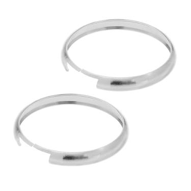 Imagem de eMagTech 2 peças de capa de chaveiro compatível com Mini Cooper R55 R56 R57 R58 R59 R60 substituição chaveiro inteligente guarnição protetor liga de alumínio 4,5 cm ID prata