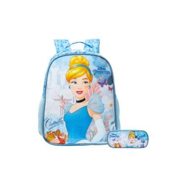 Imagem de Kit Escolar Mochila De Costas + Estojo Cinderela Original  - Xeryus