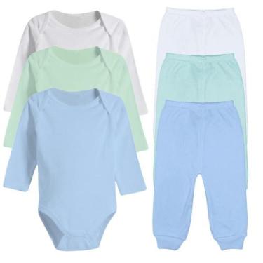 Imagem de Kit Roupas de Bebê 6 Peças Body Manga Longa e Mijão Algodão - Koala Ba