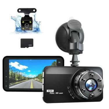 Imagem de Dash Cam Ajvvf frontal e traseira 1080P Full HD 170 de grande angular